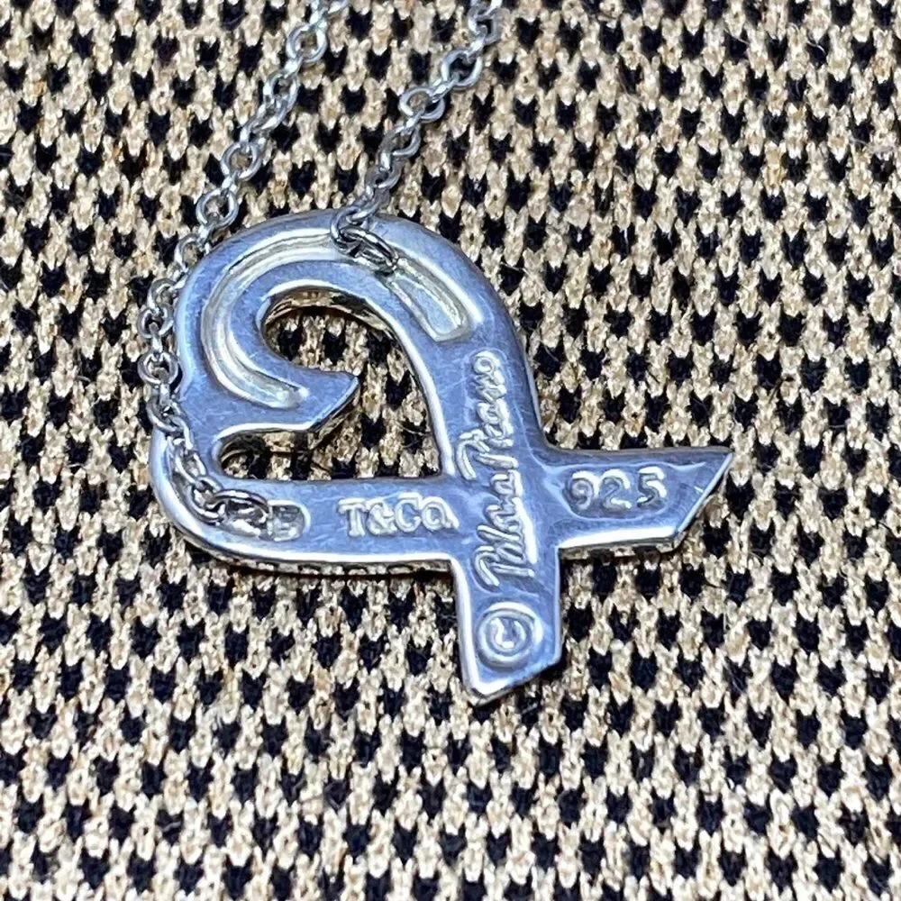 Tiffany & Co. Paloma Picasso Loving Heart Necklace Sterling Silver - Picture 3 of 8